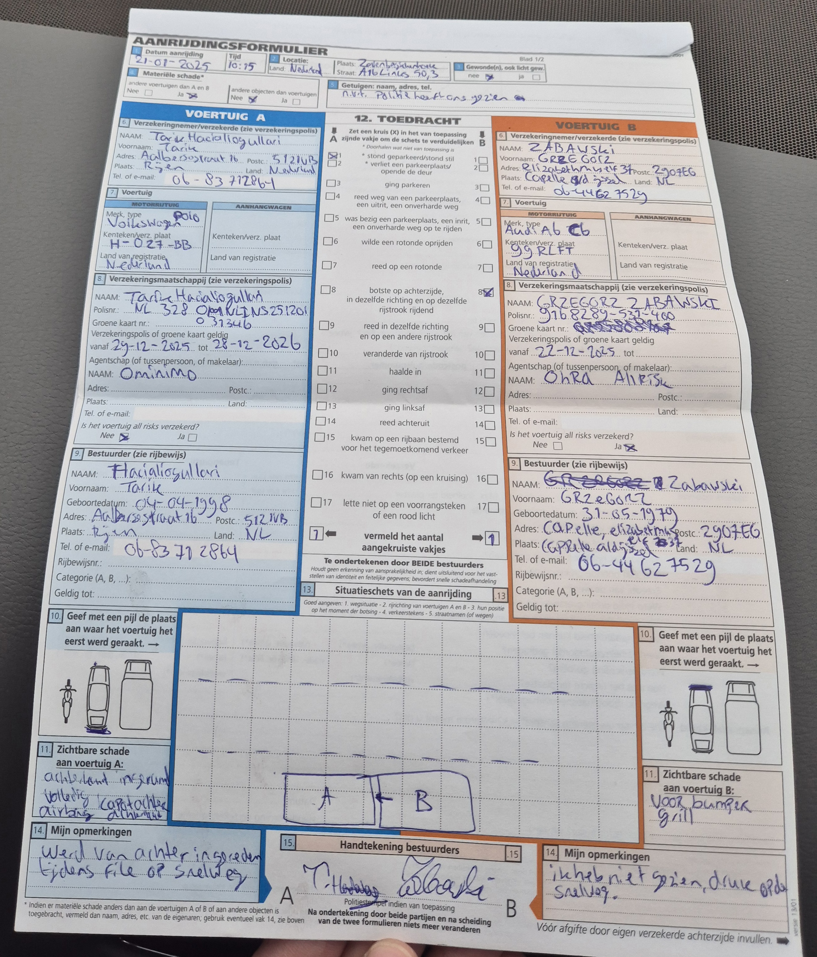 Preview schadeformulier